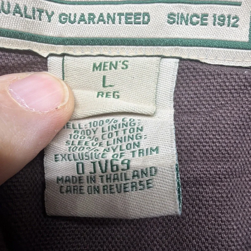 Vintage 90s L.L. Bean Field‎ Jacket Canvas Lined Corduroy Collar Men's Large